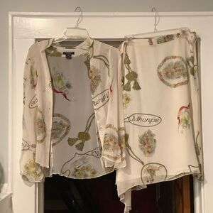 Silk Floral Blouse and skirt by France